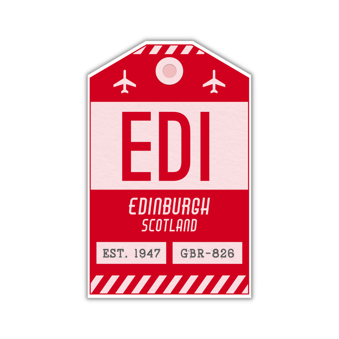 EDI Vintage Luggage Tag Sticker