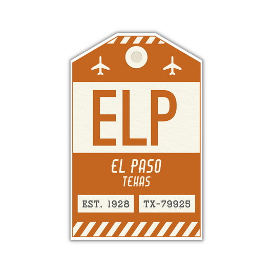 ELP Vintage Luggage Tag Sticker