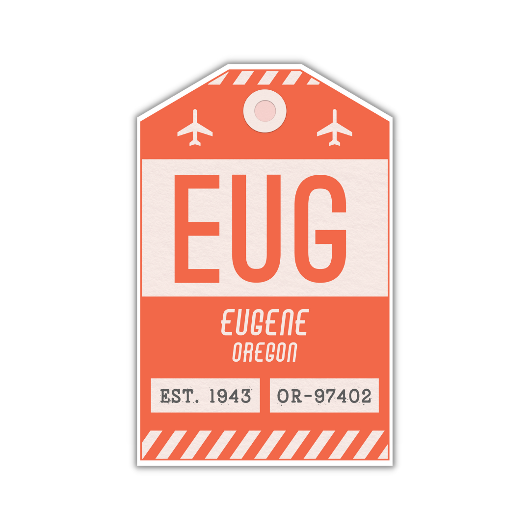 EUG Vintage Luggage Tag Sticker