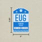 EUG Vintage Luggage Tag Sticker