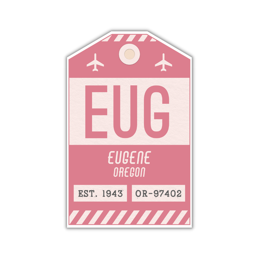 EUG Vintage Luggage Tag Sticker