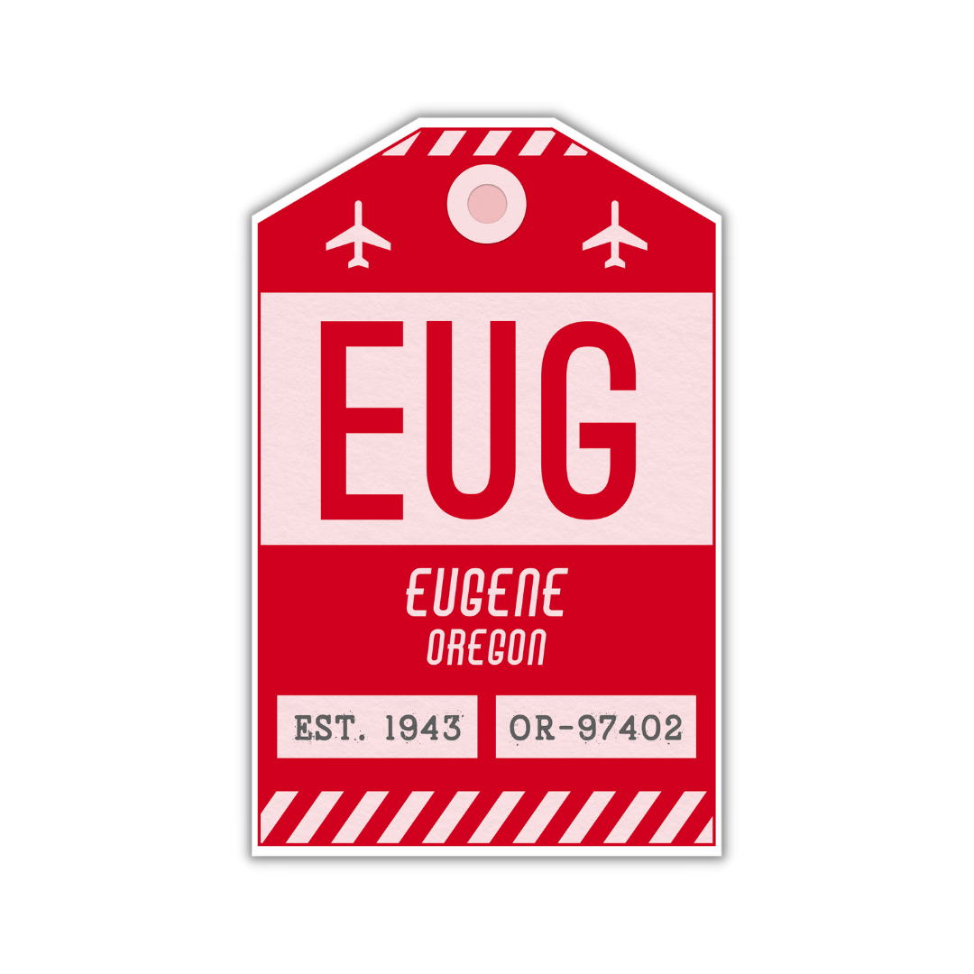 EUG Vintage Luggage Tag Sticker