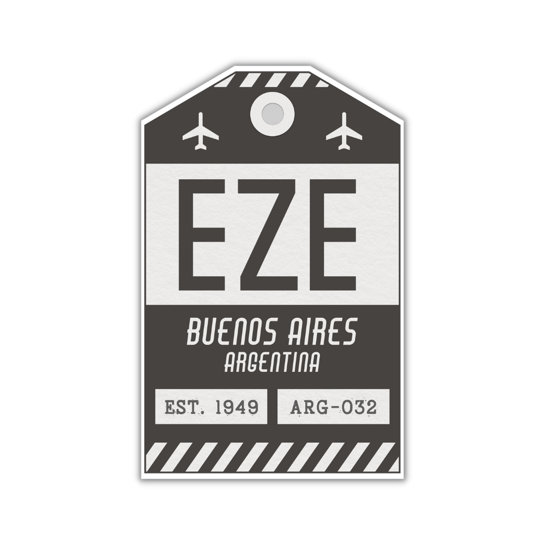 EZE Vintage Luggage Tag Sticker