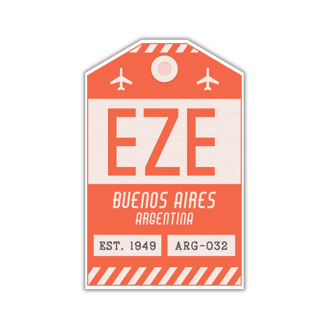 EZE Vintage Luggage Tag Sticker
