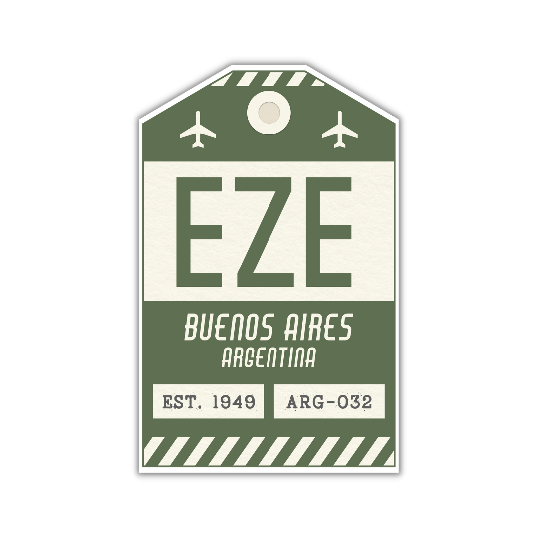 EZE Vintage Luggage Tag Sticker