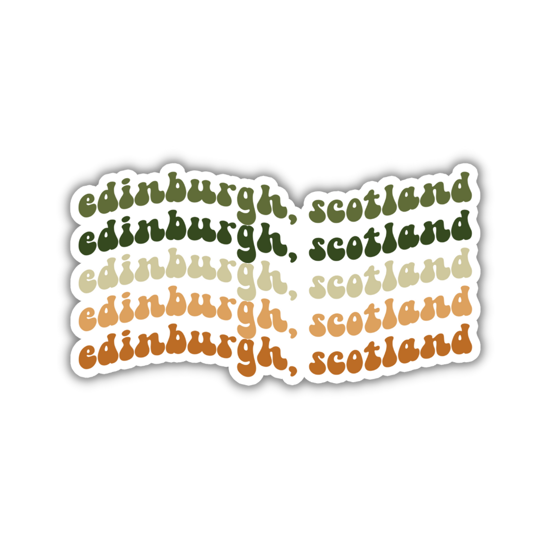 Edinburgh, Scotland Retro Sticker