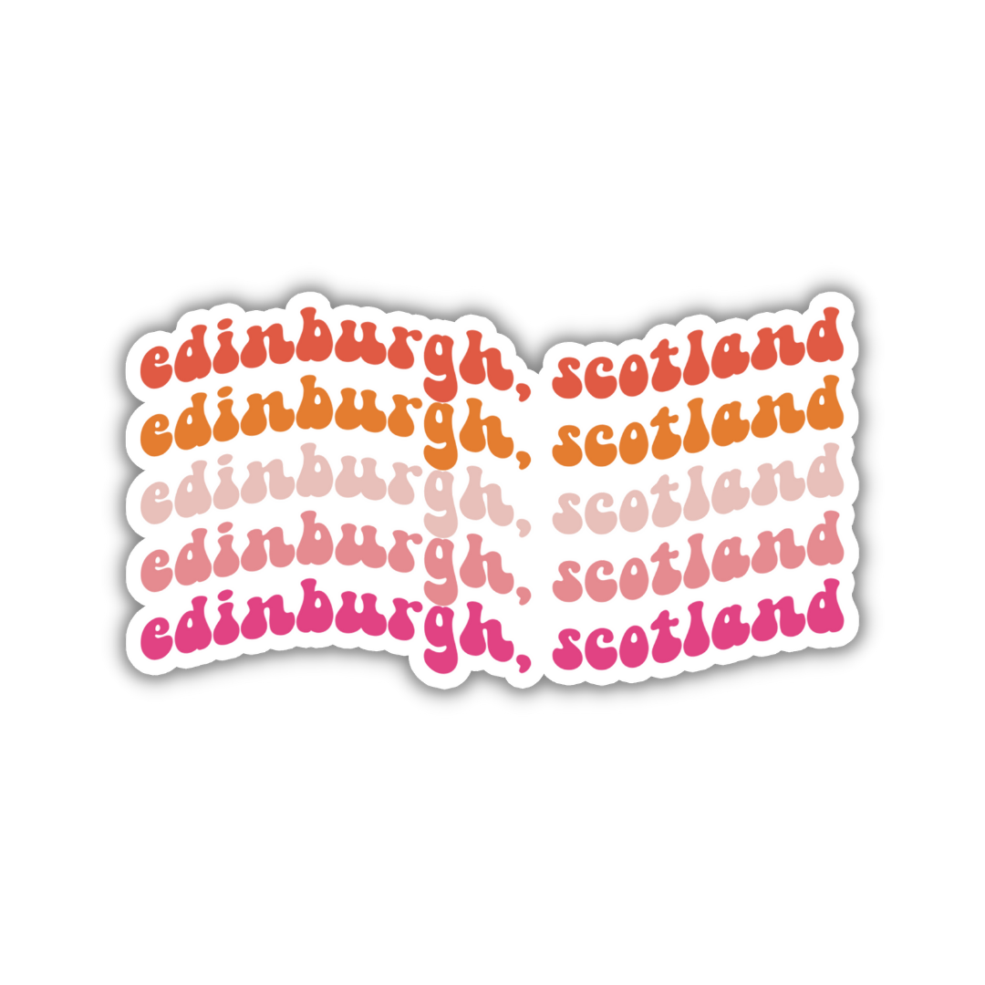 Edinburgh, Scotland Retro Sticker