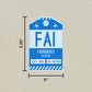 FAI Vintage Luggage Tag Sticker