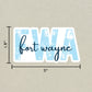 FWA Fort Wayne Airport Code Sticker