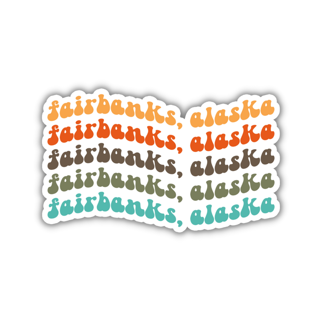 Fairbanks, Alaska Retro Sticker