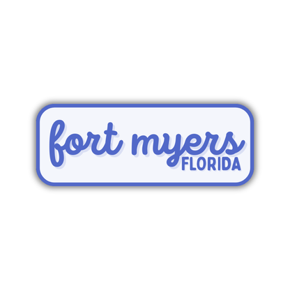 Fort Myers, Florida Retro Travel Sticker – Colorful Vinyl Decal for Laptop, Water Bottle & Luggage
