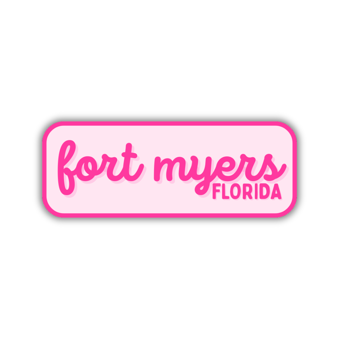 Fort Myers, Florida Retro Travel Sticker – Colorful Vinyl Decal for Laptop, Water Bottle & Luggage