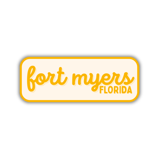 Fort Myers, Florida Retro Travel Sticker – Colorful Vinyl Decal for Laptop, Water Bottle & Luggage