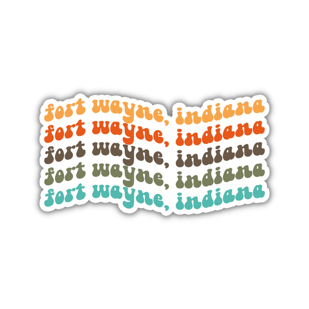 Fort Wayne, Indiana Retro Sticker