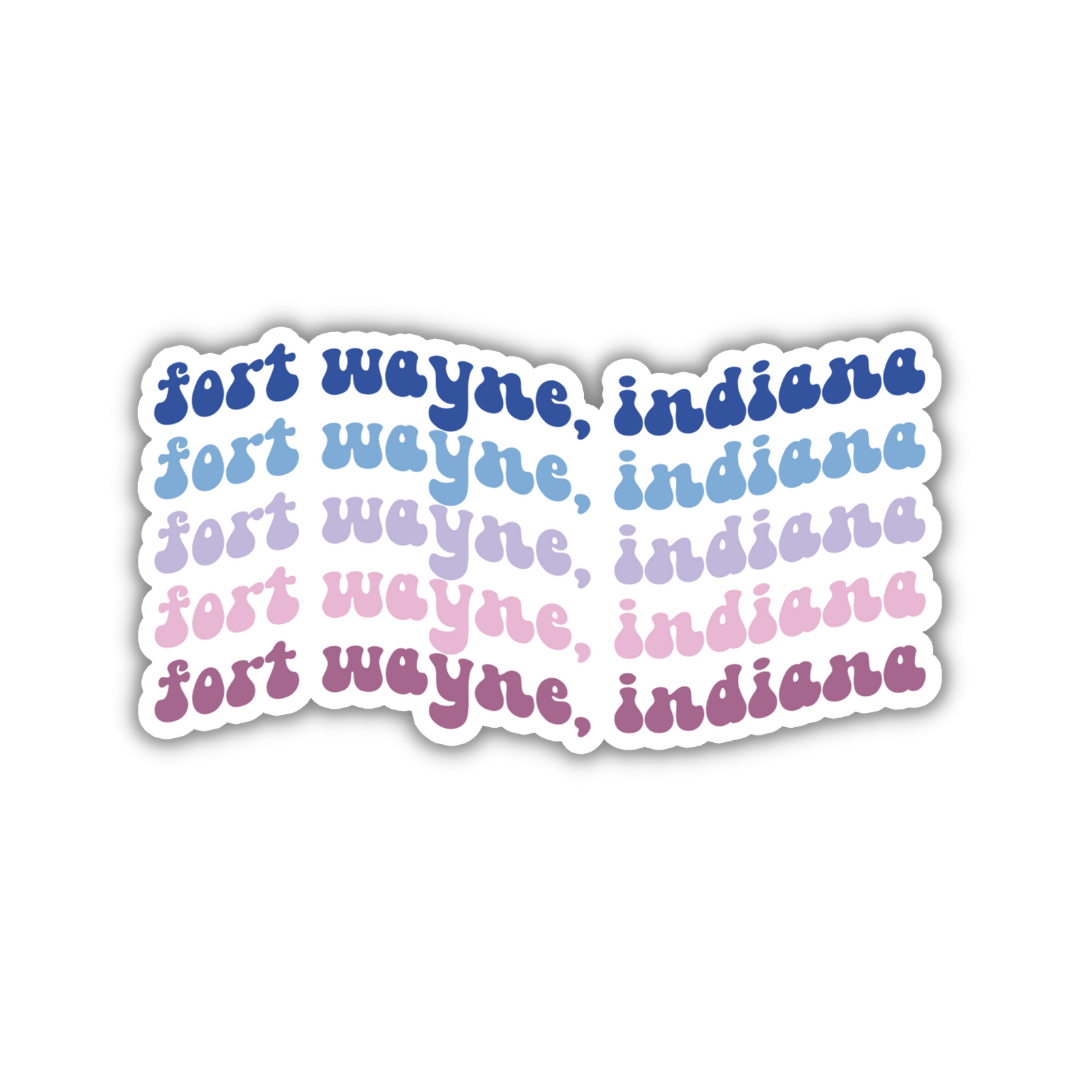 Fort Wayne, Indiana Retro Sticker