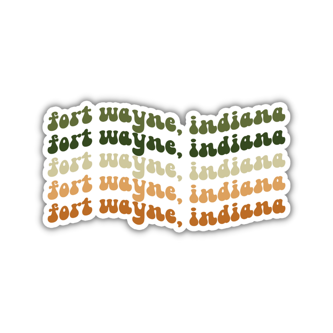 Fort Wayne, Indiana Retro Sticker