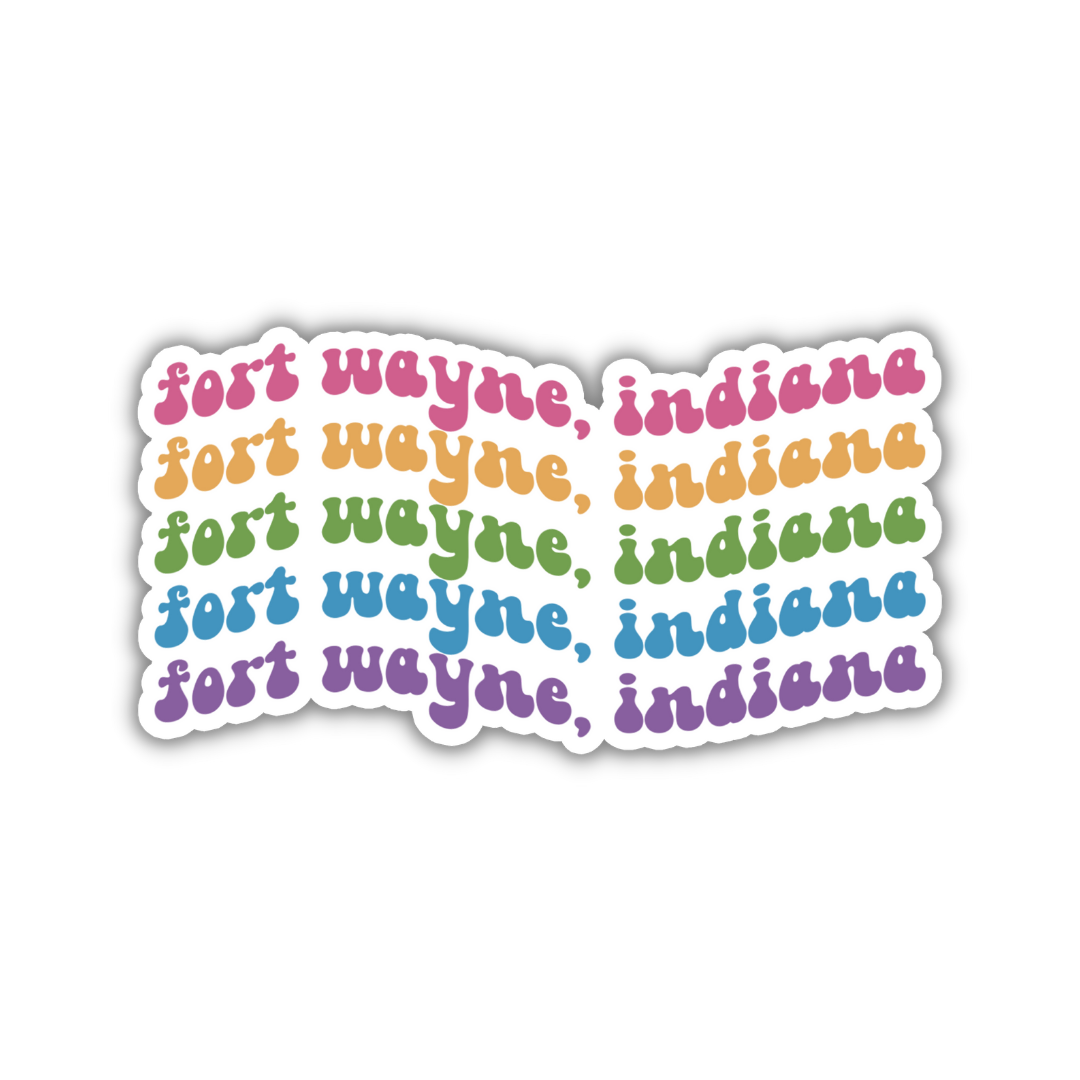 Fort Wayne, Indiana Retro Sticker