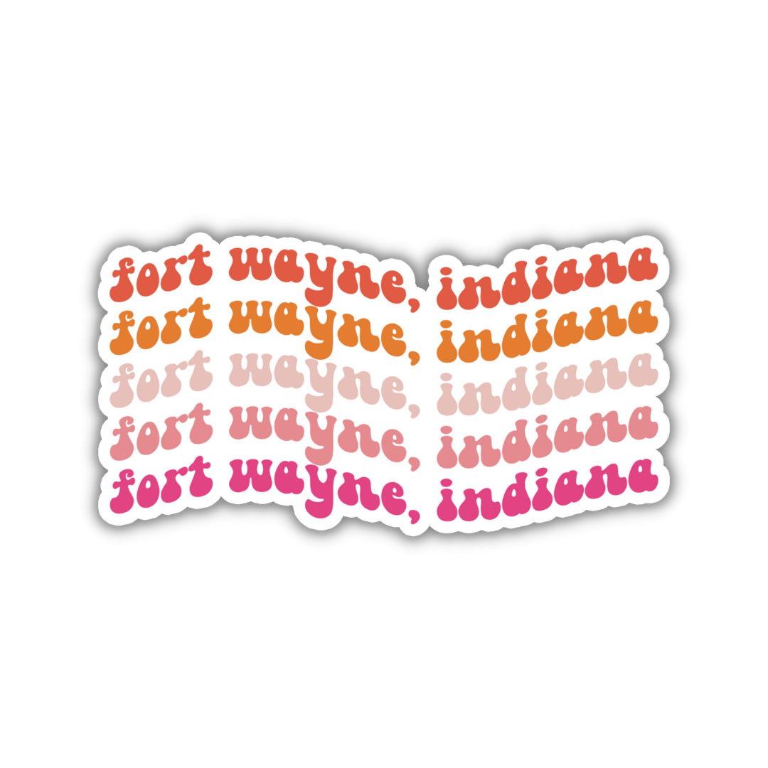 Fort Wayne, Indiana Retro Sticker