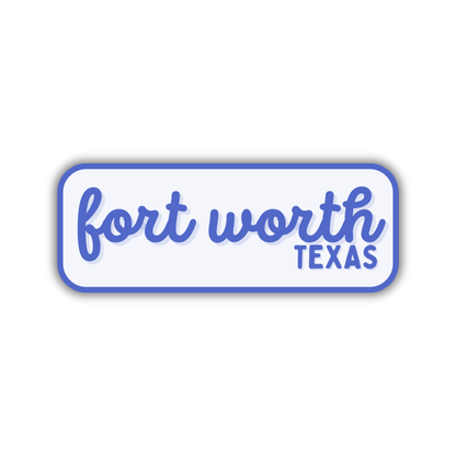 Fort Worth, Texas Retro Travel Sticker – Colorful Vinyl Decal for Laptop, Water Bottle & Luggage