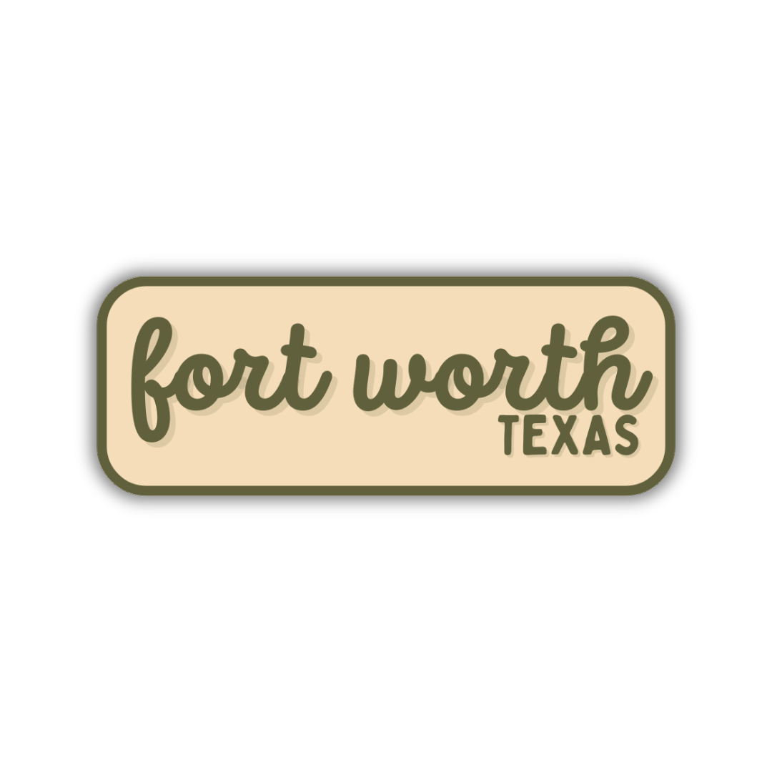 Fort Worth, Texas Retro Travel Sticker – Colorful Vinyl Decal for Laptop, Water Bottle & Luggage