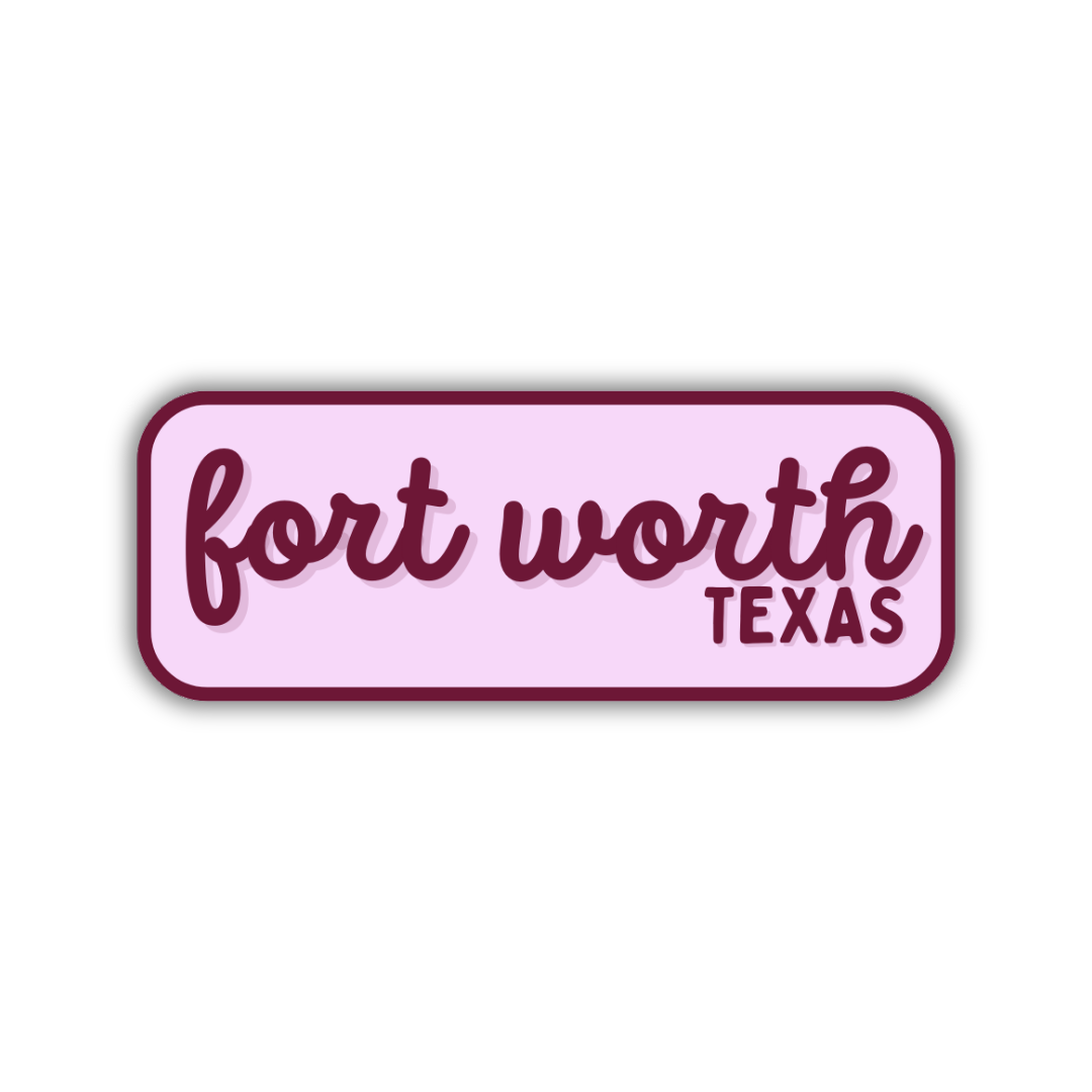 Fort Worth, Texas Retro Travel Sticker – Colorful Vinyl Decal for Laptop, Water Bottle & Luggage
