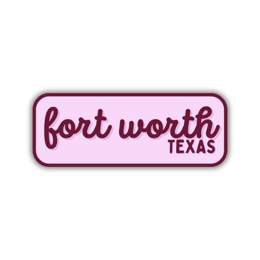 Fort Worth, Texas Retro Travel Sticker – Colorful Vinyl Decal for Laptop, Water Bottle & Luggage