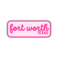 Fort Worth, Texas Retro Travel Sticker – Colorful Vinyl Decal for Laptop, Water Bottle & Luggage