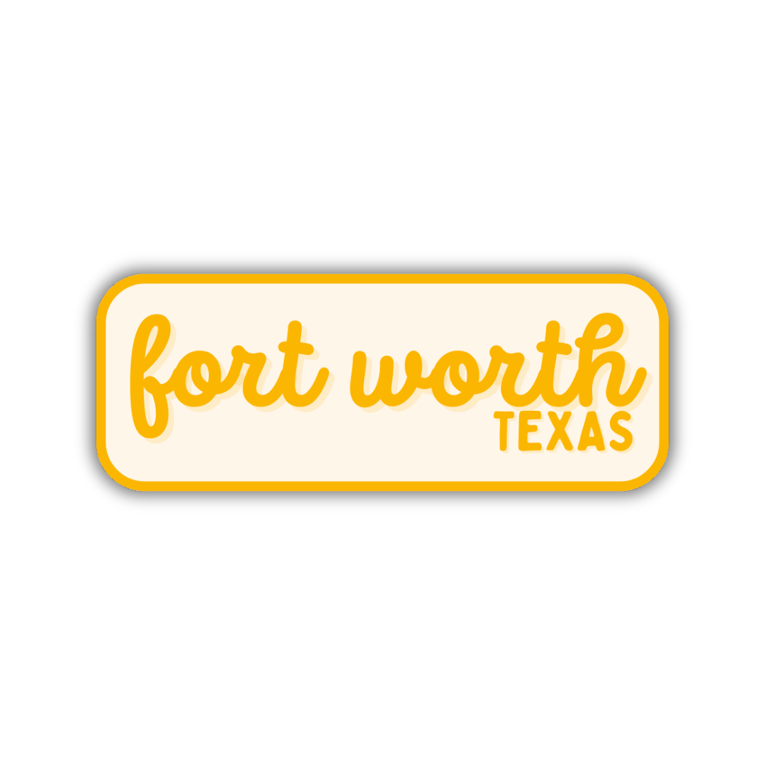 Fort Worth, Texas Retro Travel Sticker – Colorful Vinyl Decal for Laptop, Water Bottle & Luggage