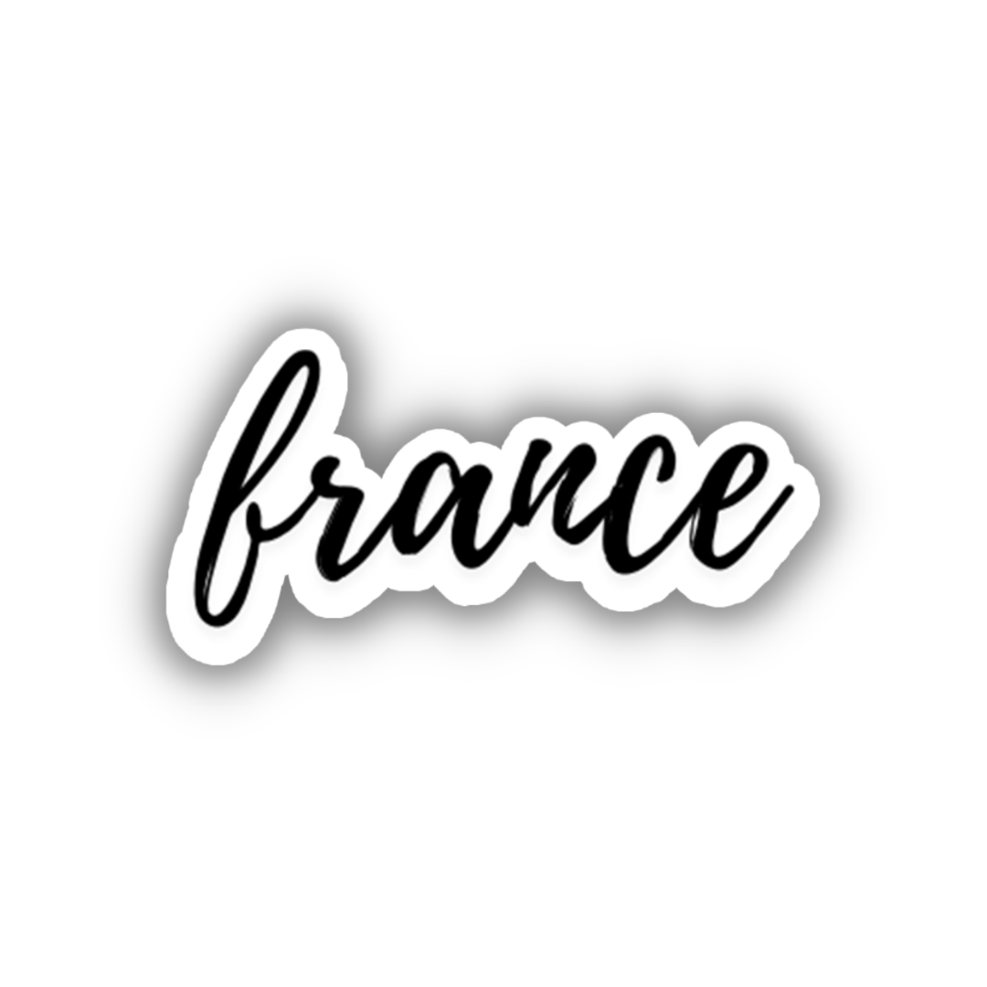France Cursive Sticker