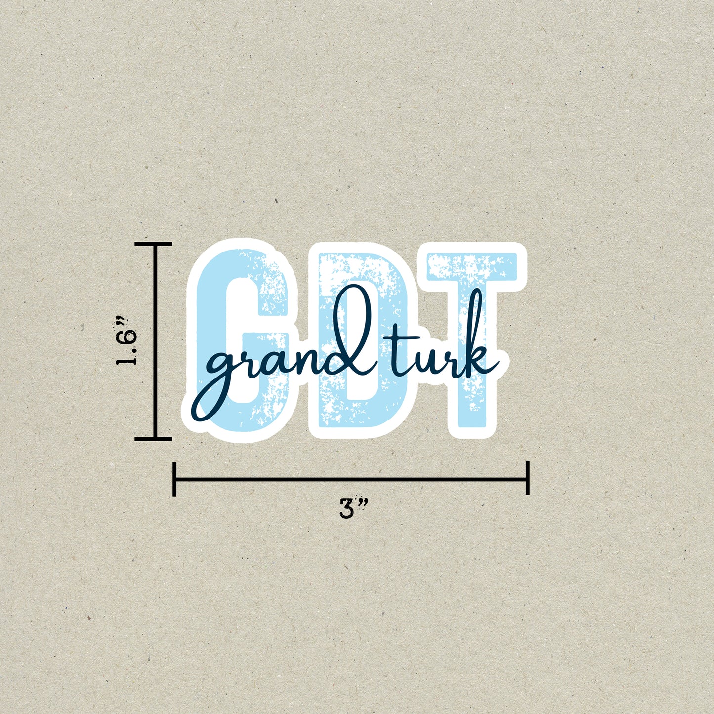 GDT Grand Turk Airport Code Sticker