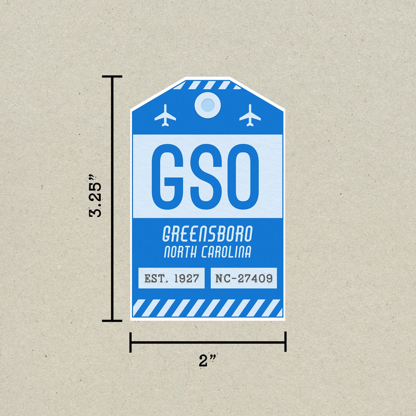 GSO Vintage Luggage Tag Sticker