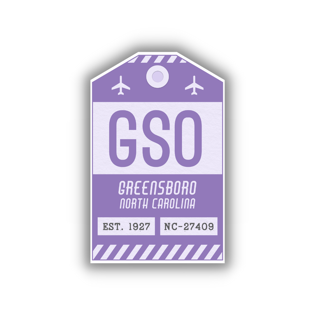 GSO Vintage Luggage Tag Sticker