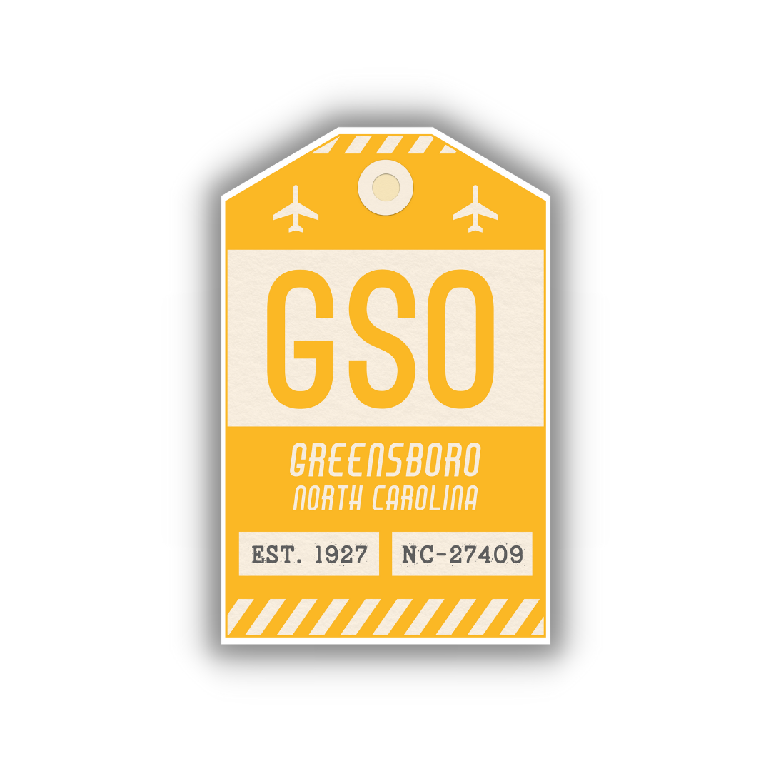 GSO Vintage Luggage Tag Sticker