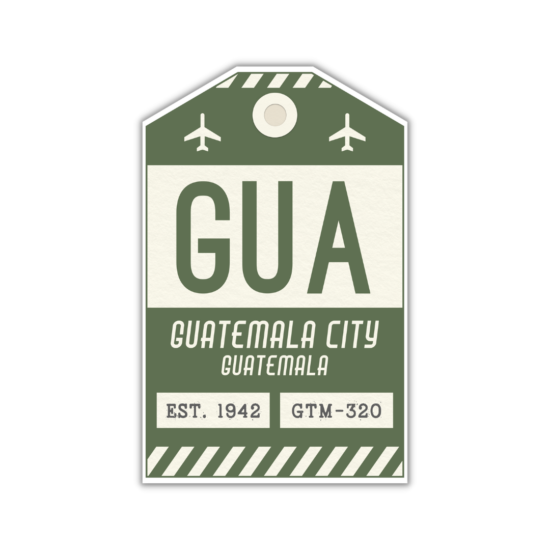 GUA Vintage Luggage Tag Sticker