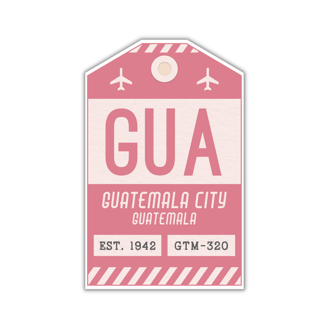 GUA Vintage Luggage Tag Sticker