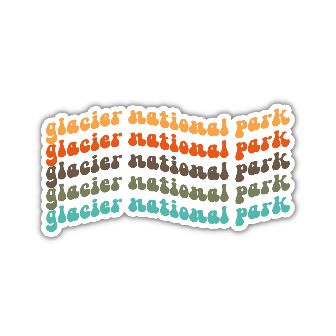 Glacier National Park Retro Sticker