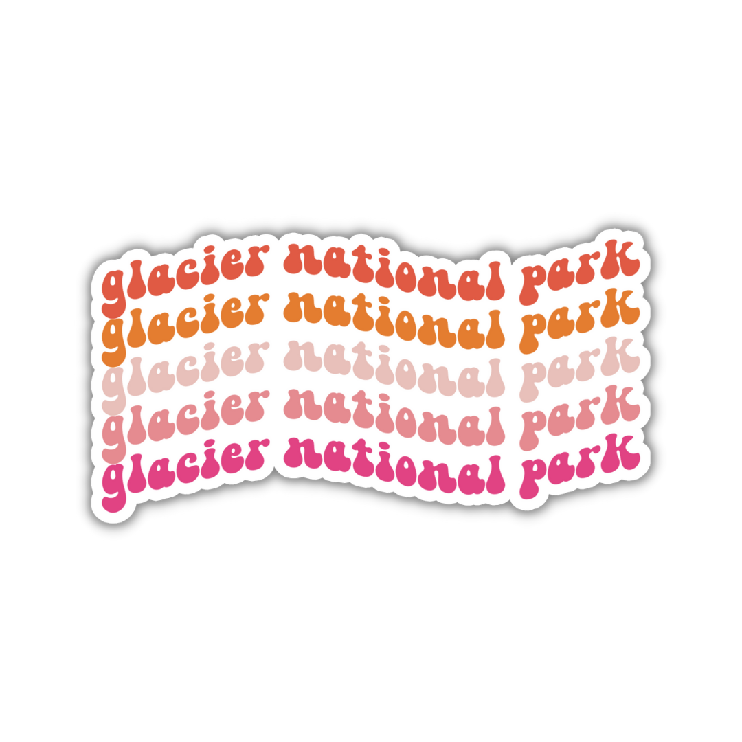 Glacier National Park Retro Sticker