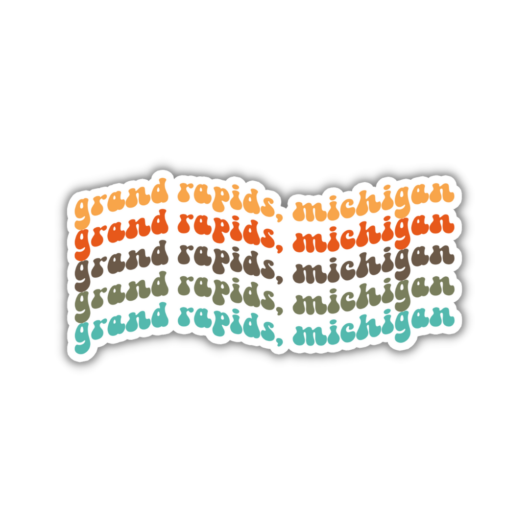Grand Rapids, Michigan Retro Sticker