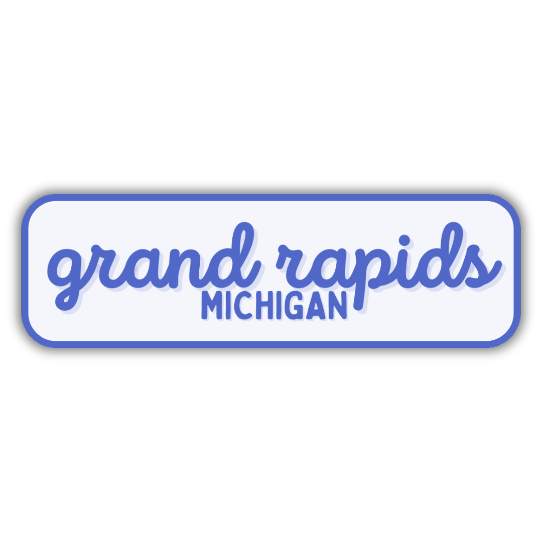 Grand Rapids, Michigan Retro Travel Sticker – Colorful Vinyl Decal for Laptop, Water Bottle & Luggage