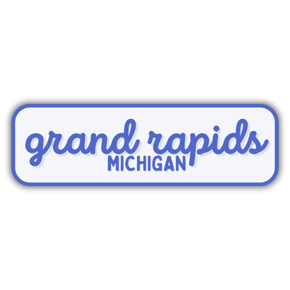 Grand Rapids, Michigan Retro Travel Sticker – Colorful Vinyl Decal for Laptop, Water Bottle & Luggage