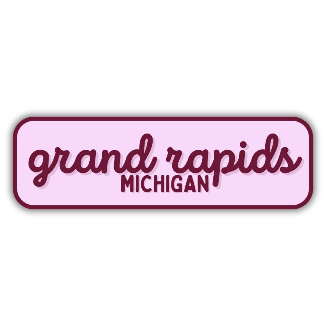 Grand Rapids, Michigan Retro Travel Sticker – Colorful Vinyl Decal for Laptop, Water Bottle & Luggage