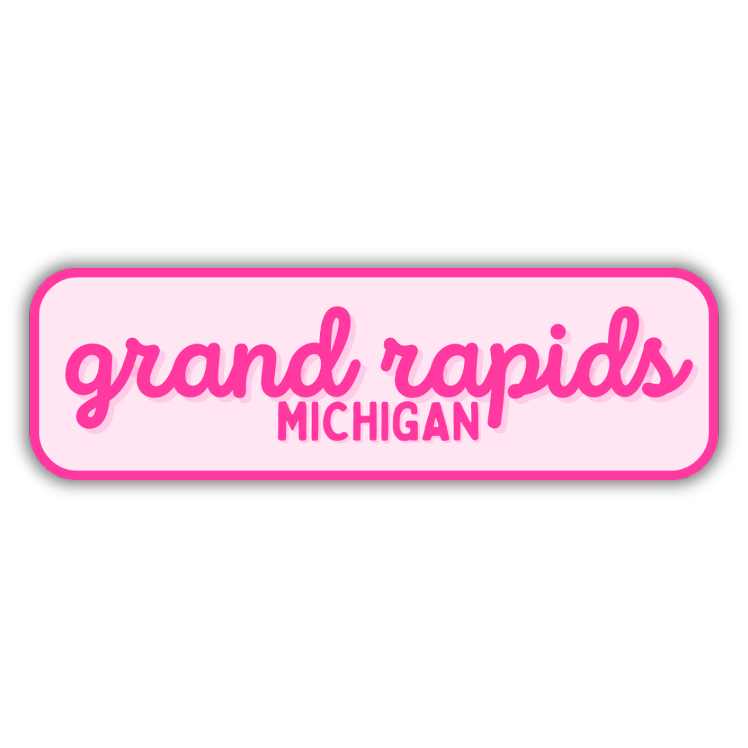 Grand Rapids, Michigan Retro Travel Sticker – Colorful Vinyl Decal for Laptop, Water Bottle & Luggage