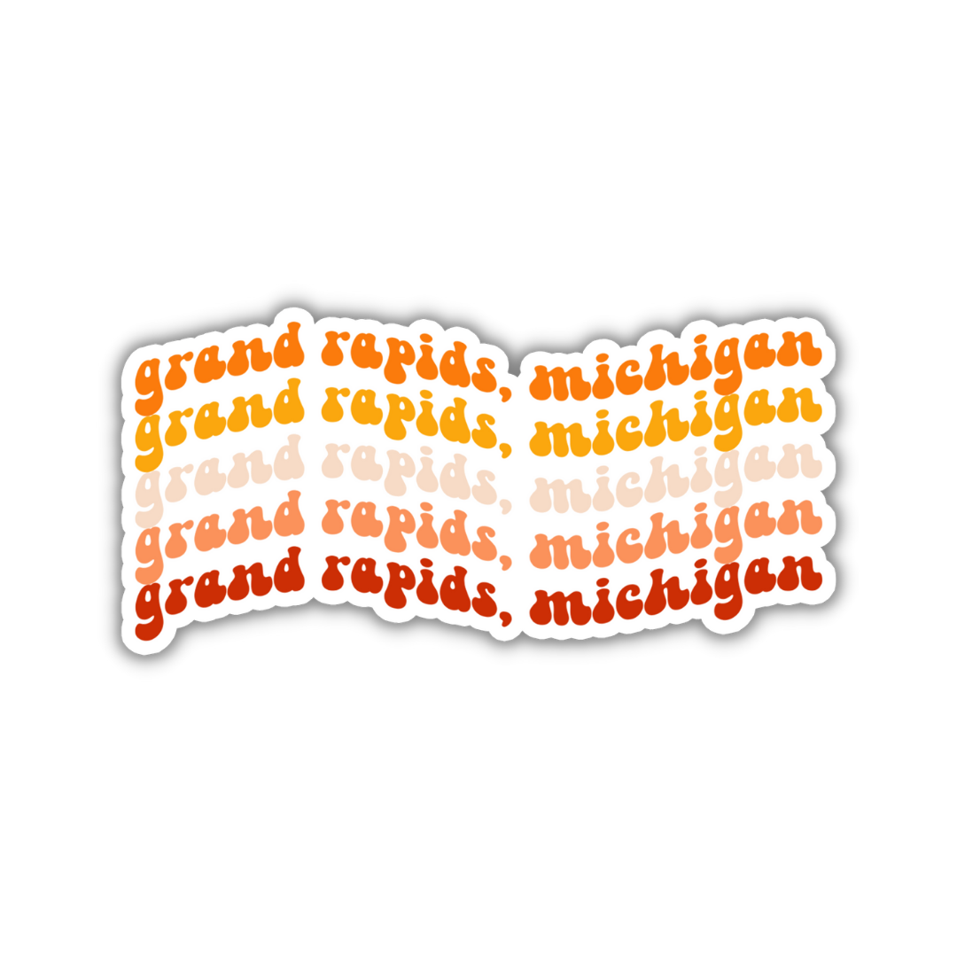 Grand Rapids, Michigan Retro Sticker
