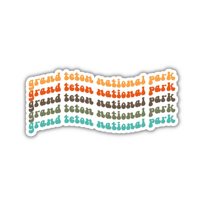 Grand Teton National Park Retro Sticker