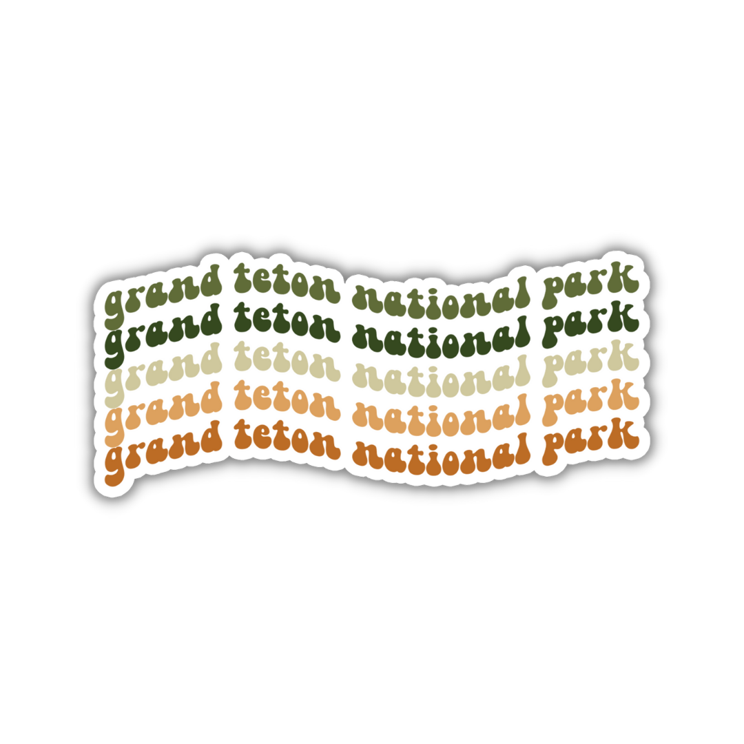 Grand Teton National Park Retro Sticker