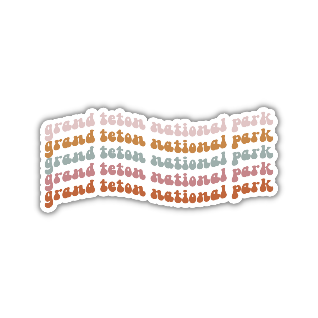 Grand Teton National Park Retro Sticker