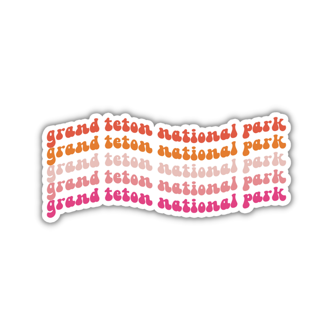 Grand Teton National Park Retro Sticker