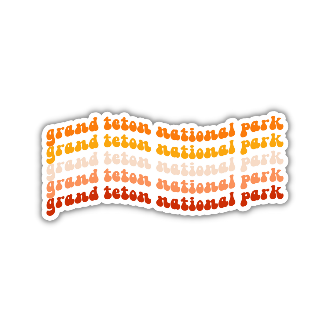 Grand Teton National Park Retro Sticker