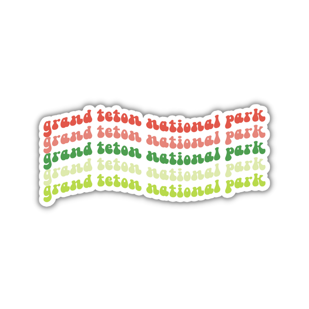 Grand Teton National Park Retro Sticker