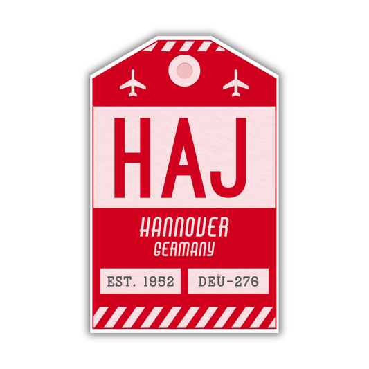 HAJ Vintage Luggage Tag Sticker